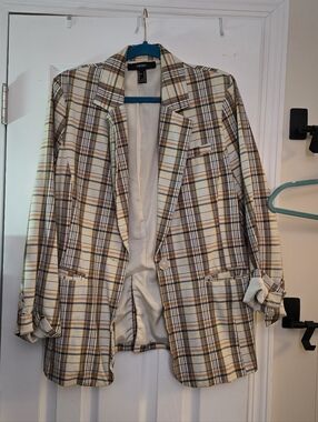 Forever 21 White, Orange, Brown Blazer